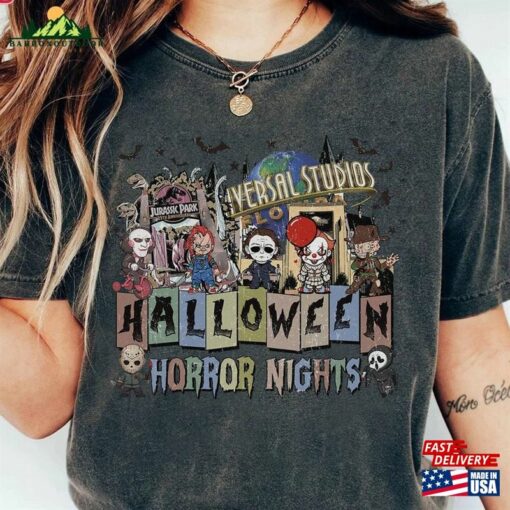 Universal Studios Halloween Horror Nights Png File Scary Movie Digital Download T-Shirt Unisex