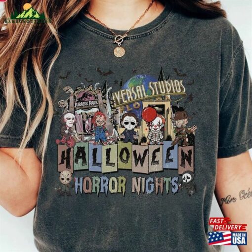 Universal Studios Halloween Horror Nights Png File Scary Movie Digital Download Unisex Hoodie