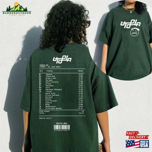 Utopia Travis Tracklist Shirt 2023 T-Shirt Sweatshirt