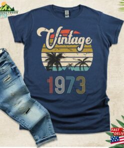 Vintage 1973 50Th Birthday T-Shirt Gift For Men Husband Tee Unisex