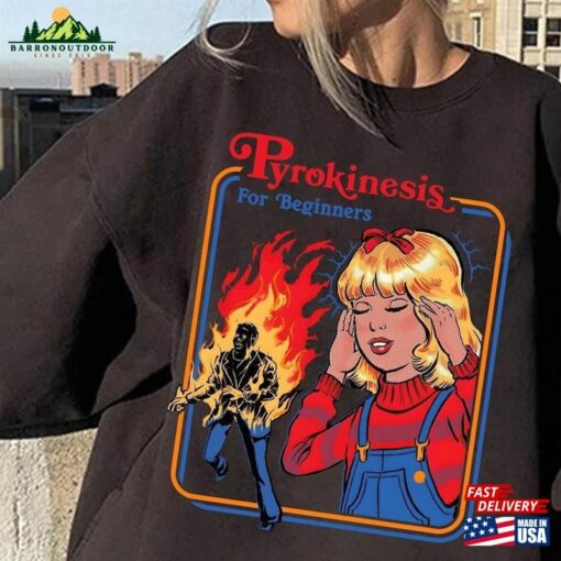 Vintage 90S Pyrokinesis For Beginners Halloween T-Shirt 70S Girls Fun Burn Ball Shirt Classic