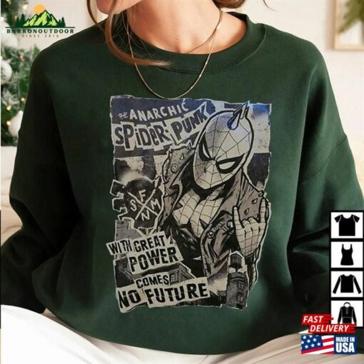 Vintage 90S Spider Punk Across The Verse Shirt T-Shirt Hoodie