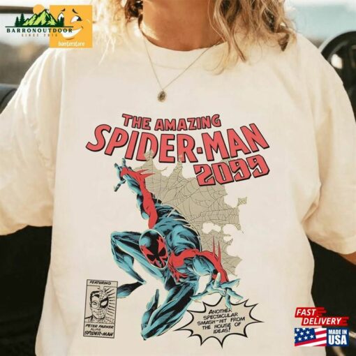 Vintage 90S The Amazing Spider 2099 Shirt Retro Spiderman Comic T-Shirt Sweatshirt