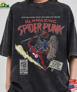 Vintage 90S The Amazing Spider Punk T-Shirt Miles Morales Shirt Hoodie Unisex