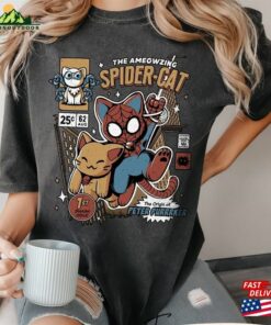 Vintage 90S The Ameowzing Spider Cat Comfort Colors Shirt Miles Morales Mcu Fan Gift Marvel Sweatshirt Hoodie