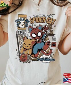 Vintage 90S The Ameowzing Spider Cat Comfort Colors Shirt Miles Morales Mcu Fan Gift Marvel Sweatshirt Hoodie