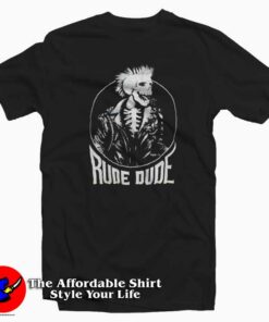 Vintage 90s Rude Dude Punk Skeleton T Shirt On Sale 1