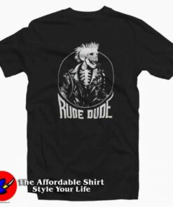 Vintage 90s Rude Dude Punk Skeleton T Shirt On Sale 2