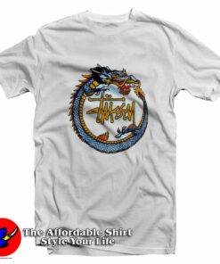 Vintage 90s Stussy Dragon Graphic Unisex T Shirt On Sale 1