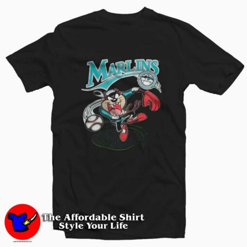 Vintage 93 Taz Looney Tunes Miami Baseball T-shirt On Sale