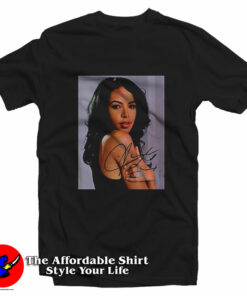 Vintage Aaliyah Haughton Signature Unisex T Shirt On Sale 1