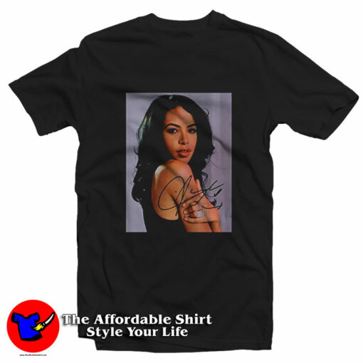 Vintage Aaliyah Haughton Signature Unisex T-Shirt On Sale