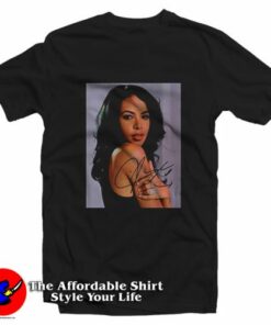 Vintage Aaliyah Haughton Signature Unisex T Shirt On Sale 2