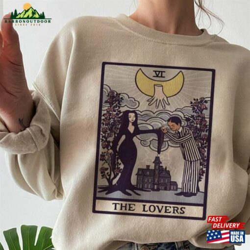 Vintage Addams The Lover Vi Tarot Inspired T-Shirt Family Shirt Horror Movie Unisex Sweatshirt