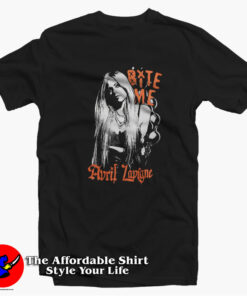 Vintage Avril Lavigne Bite Me Unisex T-Shirt On Sale Vintage Avril Lavigne Bite Me Unisex T-Shirt On Sale