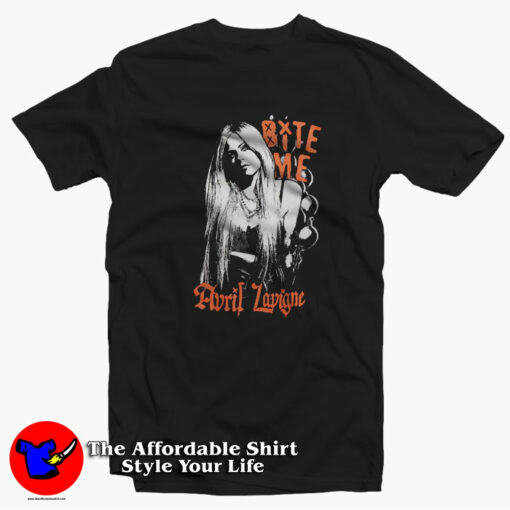 Vintage Avril Lavigne Bite Me Unisex T-Shirt On Sale