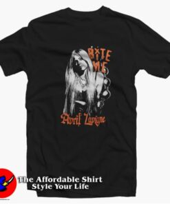 Vintage Avril Lavigne Bite Me Unisex T-Shirt On Sale Vintage Avril Lavigne Bite Me Unisex T-Shirt On Sale