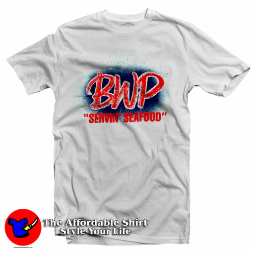 Vintage BWP Servin Seafood No Face T-Shirt On Sale