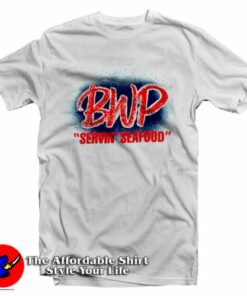 Vintage BWP Servin Seafood No Face T-Shirt On Sale