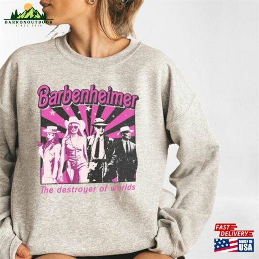 Vintage Barbenheimer 2023 T-Shirt The Destroyers Of Worlds Shirt Barbie Oppenheimer Movie Sweatshirt