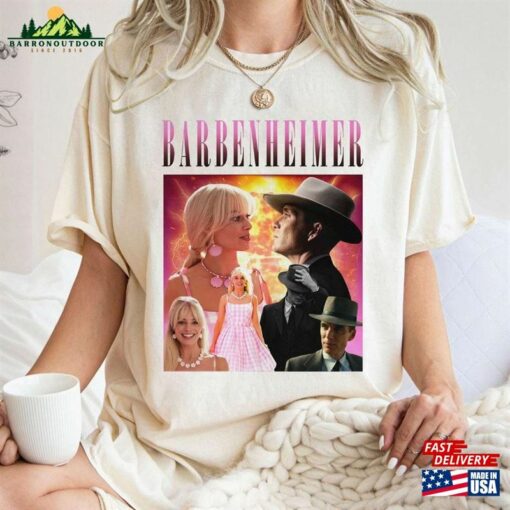 Vintage Barbenheimer Shirt Barbie Vs Oppenheimer Cillian Murphy Margot Robbie Unisex Sweatshirt