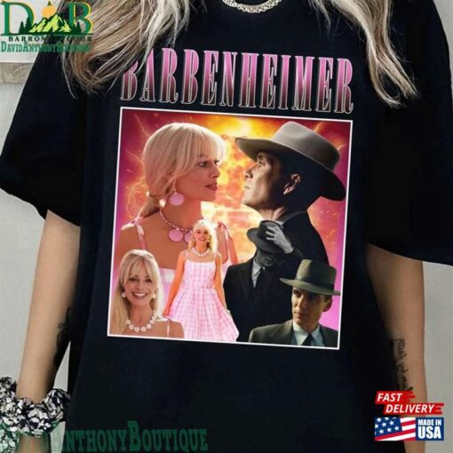 Vintage Barbenheimer Shirt Cillian Murphy Margot Robbie Barbie Movie Unisex T-Shirt