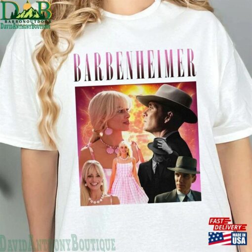 Vintage Barbenheimer Shirt Cillian Murphy Margot Robbie Barbie Movie Unisex T-Shirt