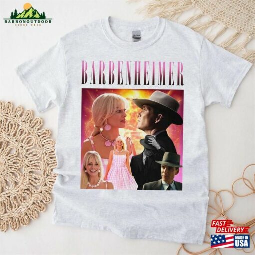 Vintage Barbenheimer Shirt Cillian Murphy Margot Robbie Oppenheimer Movie 2023 T-Shirt Hoodie