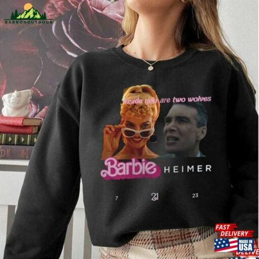 Vintage Barbie Oppenheimer 2023 Shirt Barbieheimer Active T-Shirt Funny Movie Sweatshirt Unisex