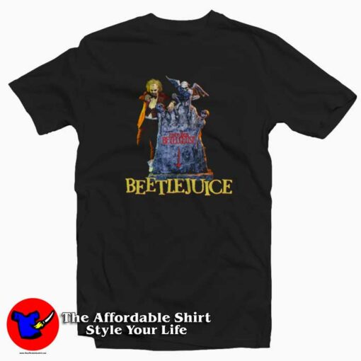 Vintage Beetlejuice Here Lies Official T-shirt On Sale