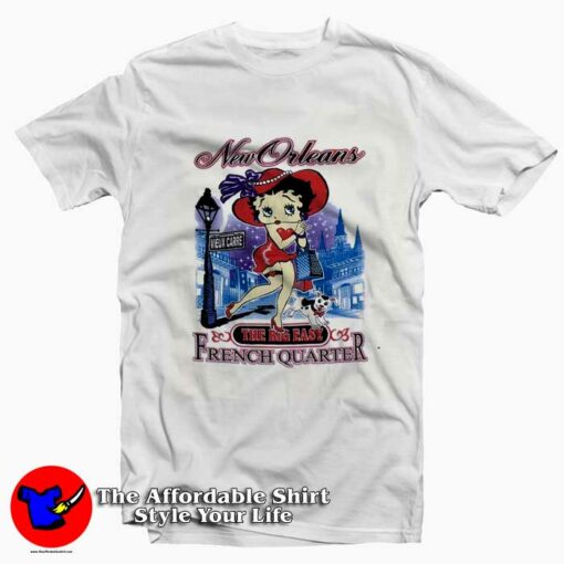 Vintage Betty Boop New Orleans Graphic T-Shirt On Sale