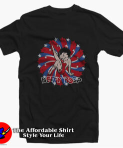 Vintage Betty Boop Red and Blue Splash T-Shirt On Sale Vintage Betty Boop Red and Blue Splash T-Shirt On Sale