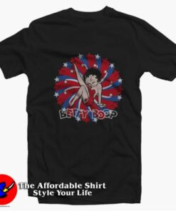 Vintage Betty Boop Red and Blue Splash T-Shirt On Sale Vintage Betty Boop Red and Blue Splash T-Shirt On Sale