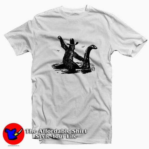 Vintage Bigfoot Loch Ness Monster Funny T-shirt On Sale