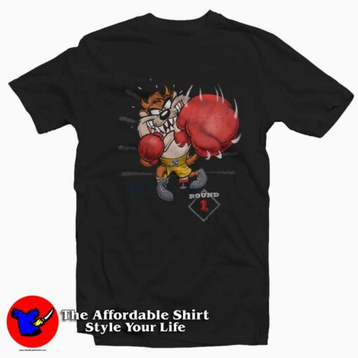 Vintage Boxing Round 1 Taz Looney Tunes Graphic T-Shirt On Sale