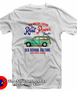 Vintage British Car Morris Minor Traveller T Shirt On Sale 1