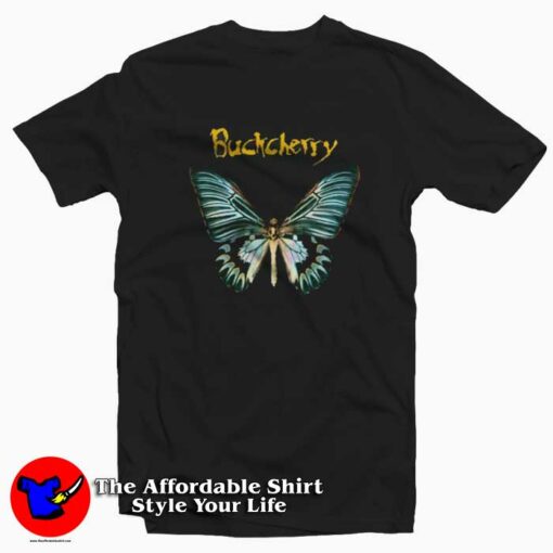 Vintage Buckcherry Black Butterfly Unisex T-shirt On Sale