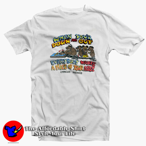 Vintage Cancun Mexico Dirty Naughty Parody T-Shirt On Sale