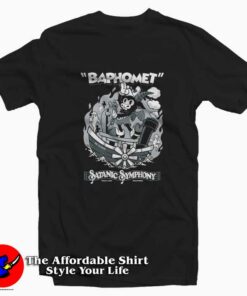 Vintage Cartoon Baphomet Satanic Symphony T-shirt On Sale Vintage Cartoon Baphomet Satanic Symphony T-shirt On Sale