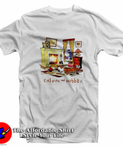 Vintage Cartoon Calvin And Hobbes Unisex T-Shirt On Sale