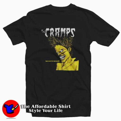 Vintage Cramps Bad Music Black T-shirt On Sale