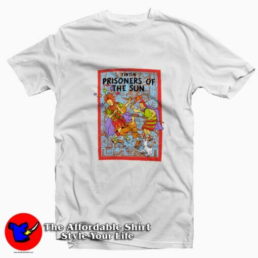 Vintage DS Tintin Prisoners of the Sun Unisex T-shirt On Sale