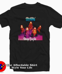 Vintage Deep Purple Burn Album Cover Unisex T-shirt On Sale Vintage Deep Purple Burn Album Cover Unisex T-shirt On Sale