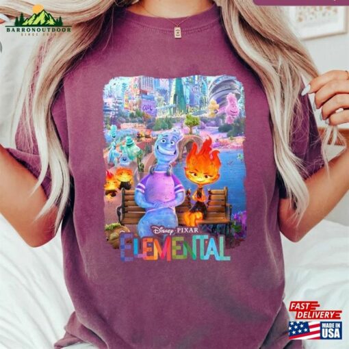 Vintage Disney Elemental 2023 Shirt Pixar Ember Wade Clod Grale Unisex Classic