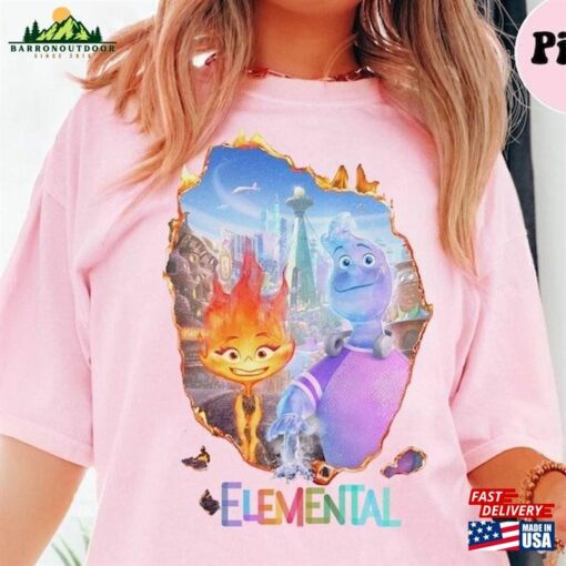 Vintage Disney Elemental 2023 Shirt Pixar Ember Wade Clod Grale Unisex T-Shirt