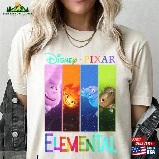 Vintage Disney Elemental Characters Shirt Ember Wade Clod Grale Retro Movie 2023 Disneyland Trip Sweatshirt Unisex