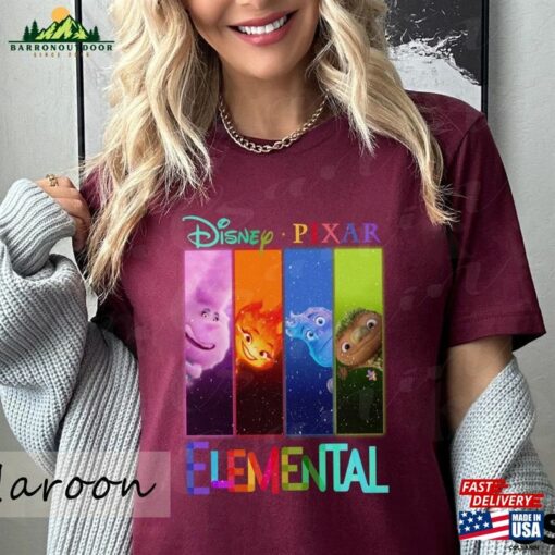 Vintage Disney Elemental Characters Shirt Ember Wade Clod Grale Retro Movie 2023 Disneyland Trip Sweatshirt Unisex