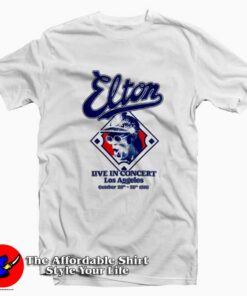 Vintage Elton John Live In Los Angeles 1975 T Shirt On Sale 1