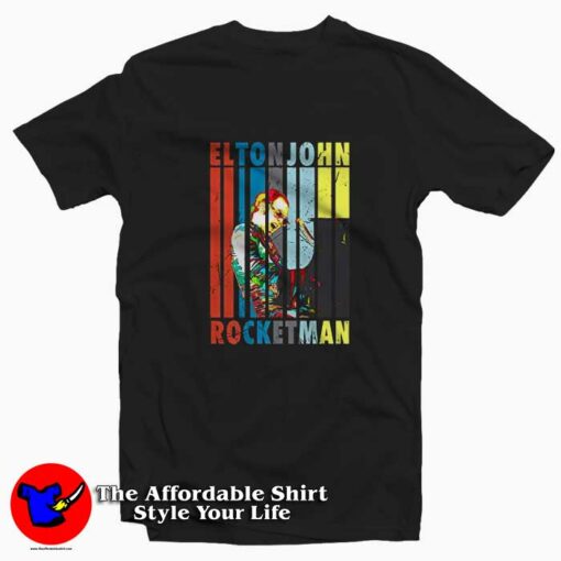 Vintage Elton John Rocketman Play Piano T-shirt On Sale