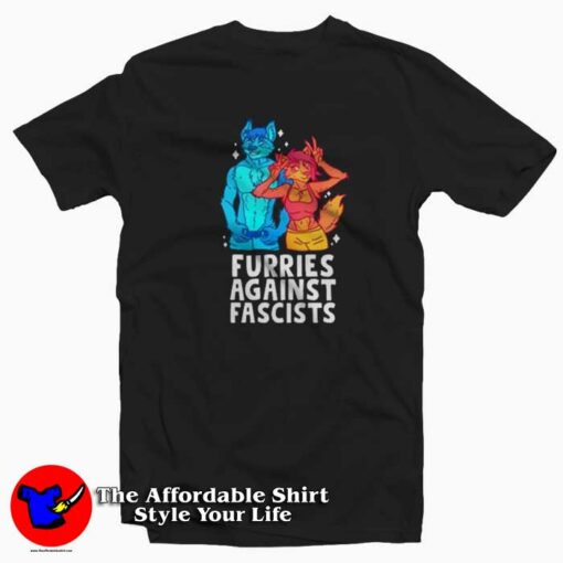 Vintage Furries Against Fascists Unisex T-shirt On Sale